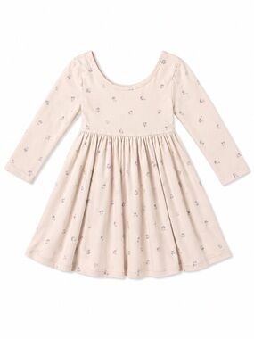 Jamie Kay Girls' Long Sleeve Floral Twirl Dress - Light Pink